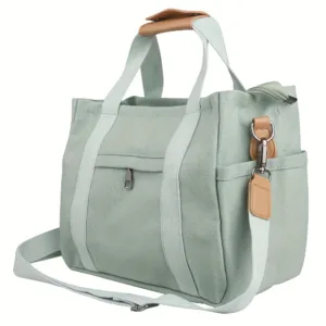 Casual Canvas Crossbody Tote Bag – Multi-Pocket Daily Handbag